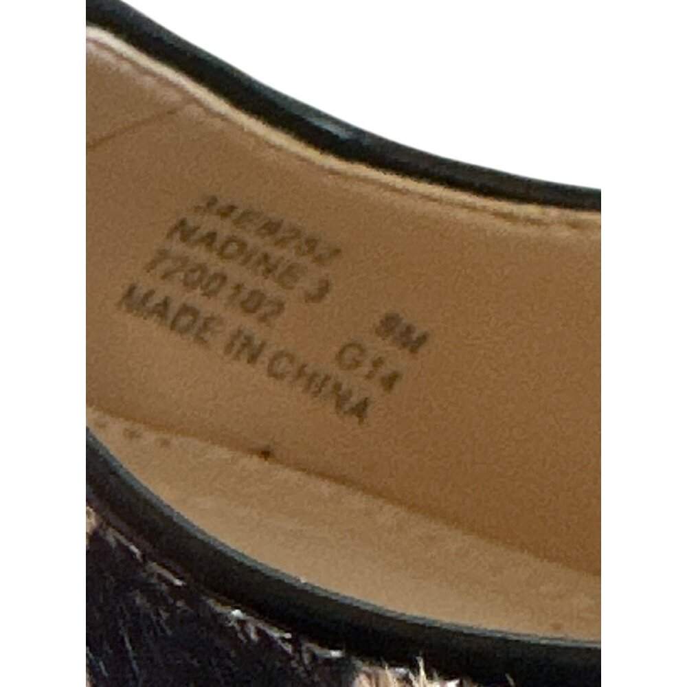 Calvin Klein Leopard Print Pumps 9M Calf Hair Upper Black Tan Pointed Toe Career - Picture 6 of 6